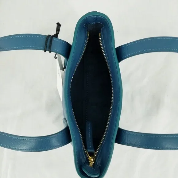 NWT Mansur Gavriel Mini Luxury Leather Bag - Peacock Blue - Picture 9 of 10